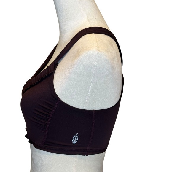 FREE PEOPLE ​Movement Down The Line Ruffle-Trim Brown Sports Bra Women’s Size XS - Picture 5 of 10